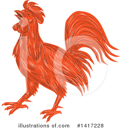 Royalty-Free (RF) Rooster Clipart Illustration by patrimonio - Stock Sample #1417228