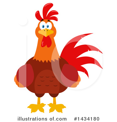 Royalty-Free (RF) Rooster Clipart Illustration by Hit Toon - Stock Sample #1434180