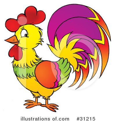 Royalty-Free (RF) Rooster Clipart Illustration by Alex Bannykh - Stock Sample #31215