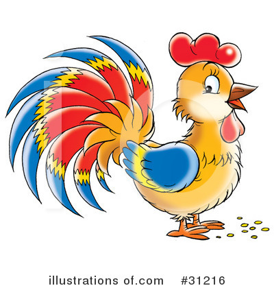 Royalty-Free (RF) Rooster Clipart Illustration by Alex Bannykh - Stock Sample #31216