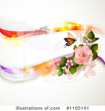 Royalty-Free (RF) Rose Background Clipart Illustration by merlinul - Stock Sample #1105101