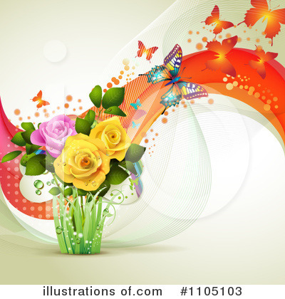 Royalty-Free (RF) Rose Background Clipart Illustration by merlinul - Stock Sample #1105103