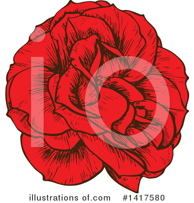Royalty-Free (RF) Rose Clipart Illustration by Vector Tradition SM - Stock Sample #1417580