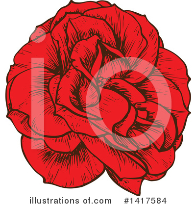 Royalty-Free (RF) Rose Clipart Illustration by Vector Tradition SM - Stock Sample #1417584