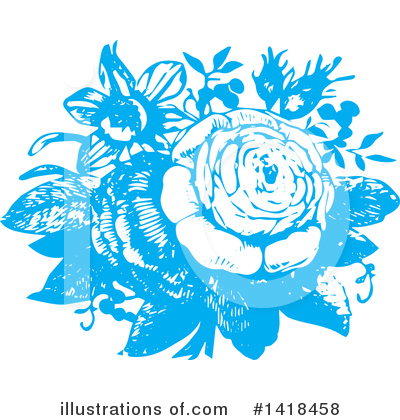 Royalty-Free (RF) Rose Clipart Illustration by BestVector - Stock Sample #1418458