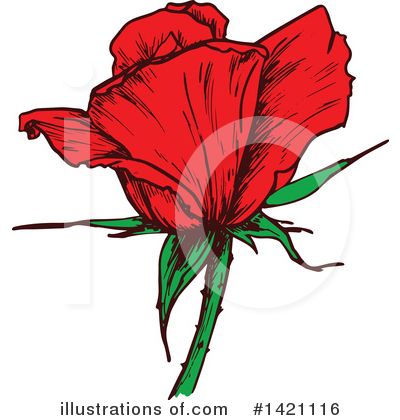 Royalty-Free (RF) Rose Clipart Illustration by Vector Tradition SM - Stock Sample #1421116