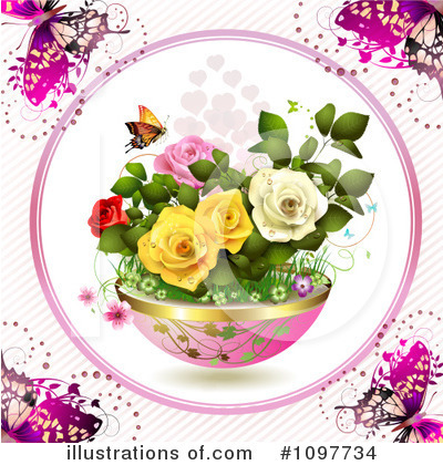 Royalty-Free (RF) Roses Clipart Illustration by merlinul - Stock Sample #1097734