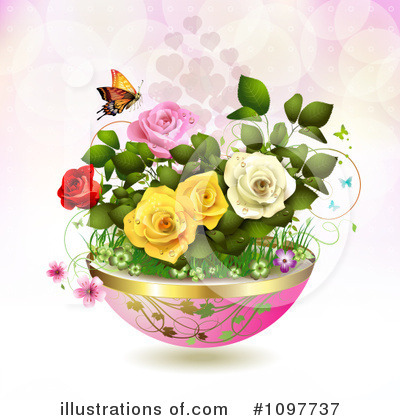 Royalty-Free (RF) Roses Clipart Illustration by merlinul - Stock Sample #1097737