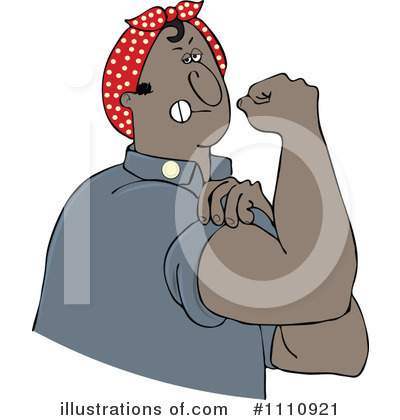 Royalty-Free (RF) Rosie The Riveter Clipart Illustration by djart - Stock Sample #1110921