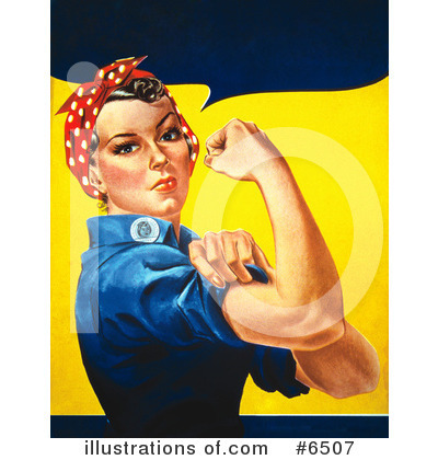 Royalty-Free (RF) Rosie The Riveter Clipart Illustration by JVPD - Stock Sample #6507
