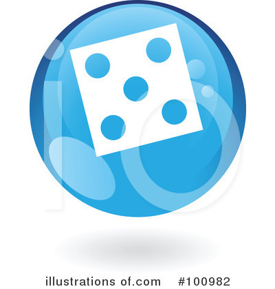 Royalty-Free (RF) Round Blue Icon Clipart Illustration by cidepix - Stock Sample #100982