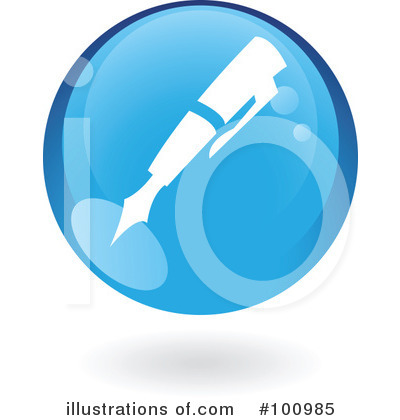 Royalty-Free (RF) Round Blue Icon Clipart Illustration by cidepix - Stock Sample #100985