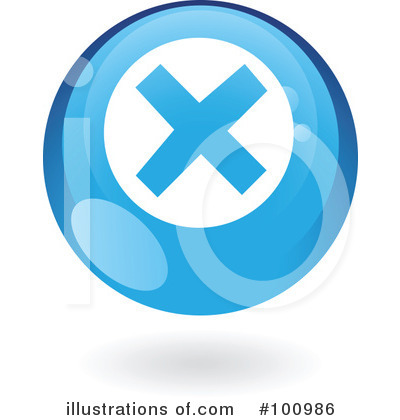 Royalty-Free (RF) Round Blue Icon Clipart Illustration by cidepix - Stock Sample #100986