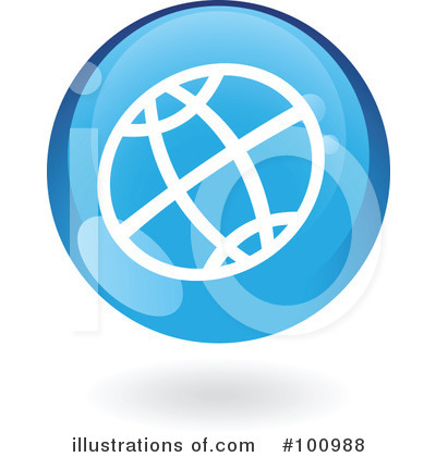 Royalty-Free (RF) Round Blue Icon Clipart Illustration by cidepix - Stock Sample #100988