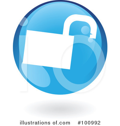 Royalty-Free (RF) Round Blue Icon Clipart Illustration by cidepix - Stock Sample #100992