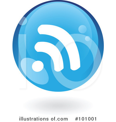 Royalty-Free (RF) Round Blue Icon Clipart Illustration by cidepix - Stock Sample #101001