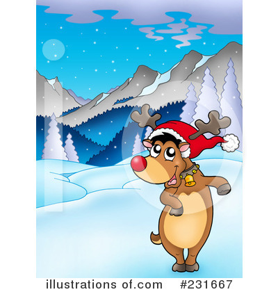 Royalty-Free (RF) Rudolph Clipart Illustration by visekart - Stock Sample #231667