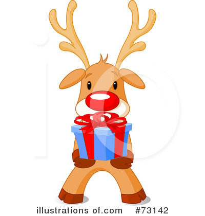 Royalty-Free (RF) Rudolph Clipart Illustration by Pushkin - Stock Sample #73142