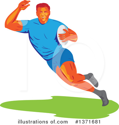 Rugby Player Clipart #1371681 by patrimonio