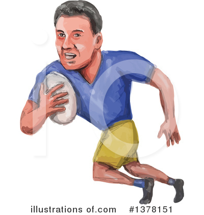 Rugby Player Clipart #1378151 by patrimonio