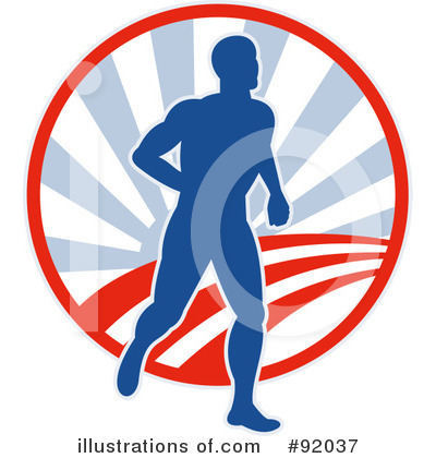 Royalty-Free (RF) Runner Clipart Illustration by patrimonio - Stock Sample #92037