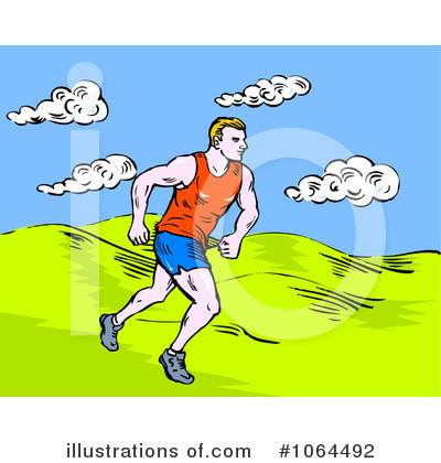 Royalty-Free (RF) Running Clipart Illustration by patrimonio - Stock Sample #1064492