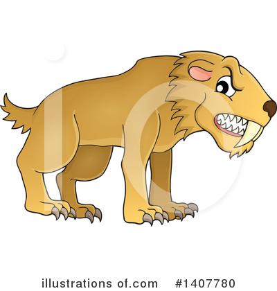 Royalty-Free (RF) Saber Toothed Cat Clipart Illustration by visekart - Stock Sample #1407780