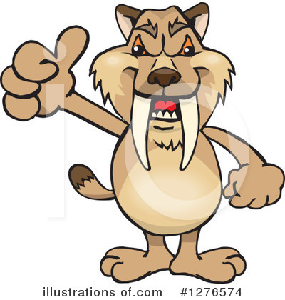 Royalty-Free (RF) Saber Toothed Tiger Clipart Illustration by Dennis Holmes Designs - Stock Sample #1276574