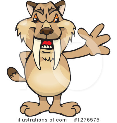 Royalty-Free (RF) Saber Toothed Tiger Clipart Illustration by Dennis Holmes Designs - Stock Sample #1276575