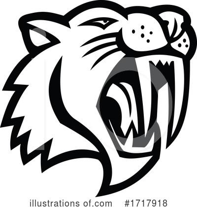Royalty-Free (RF) Sabre Tooth Tiger Clipart Illustration by patrimonio - Stock Sample #1717918