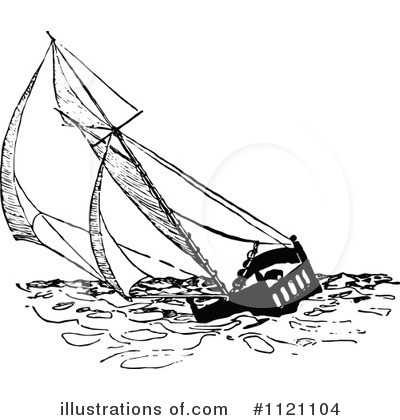 Royalty-Free (RF) Sailboat Clipart Illustration by Prawny Vintage - Stock Sample #1121104