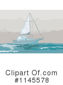 Sailboat Clipart #1145578 by patrimonio