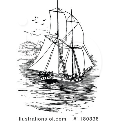 Royalty-Free (RF) Sailboat Clipart Illustration by Prawny Vintage - Stock Sample #1180338