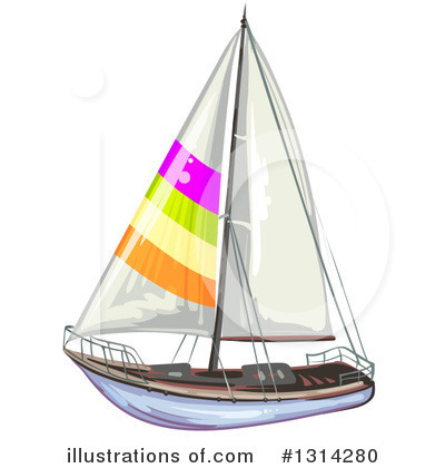 Royalty-Free (RF) Sailboat Clipart Illustration by merlinul - Stock Sample #1314280
