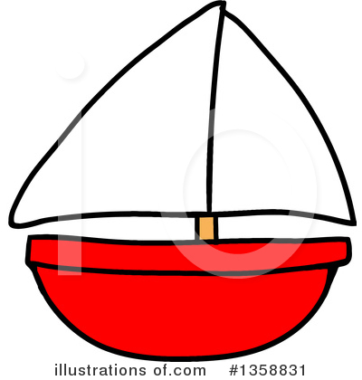 Royalty-Free (RF) Sailboat Clipart Illustration by LaffToon - Stock Sample #1358831