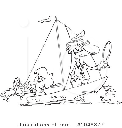 Royalty-Free (RF) Sailing Clipart Illustration by toonaday - Stock Sample #1046877