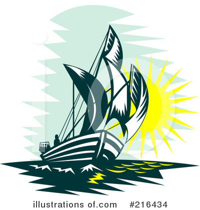 Royalty-Free (RF) Sailing Clipart Illustration by patrimonio - Stock Sample #216434