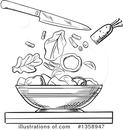 Royalty-Free (RF) Salad Clipart Illustration by Vector Tradition SM - Stock Sample #1358947