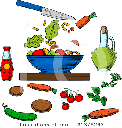 Royalty-Free (RF) Salad Clipart Illustration by Vector Tradition SM - Stock Sample #1376263