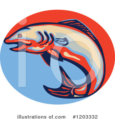 Royalty-Free (RF) Salmon Clipart Illustration by patrimonio - Stock Sample #1203332