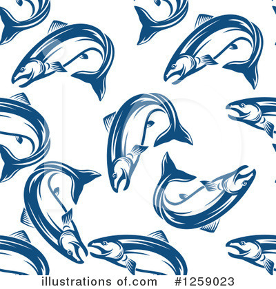 Royalty-Free (RF) Salmon Clipart Illustration by Vector Tradition SM - Stock Sample #1259023