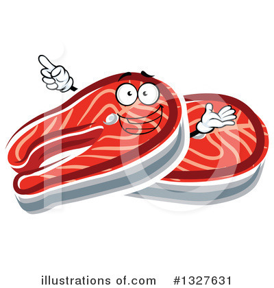 Royalty-Free (RF) Salmon Clipart Illustration by Vector Tradition SM - Stock Sample #1327631