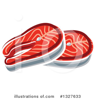 Royalty-Free (RF) Salmon Clipart Illustration by Vector Tradition SM - Stock Sample #1327633