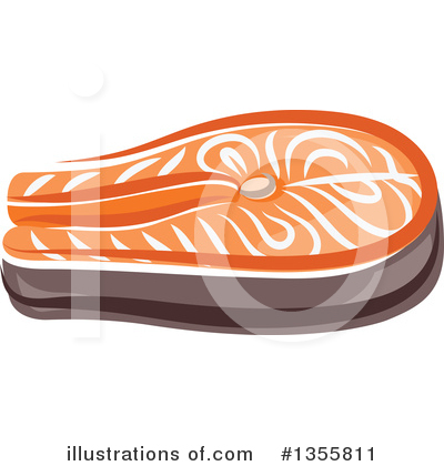Royalty-Free (RF) Salmon Clipart Illustration by Vector Tradition SM - Stock Sample #1355811