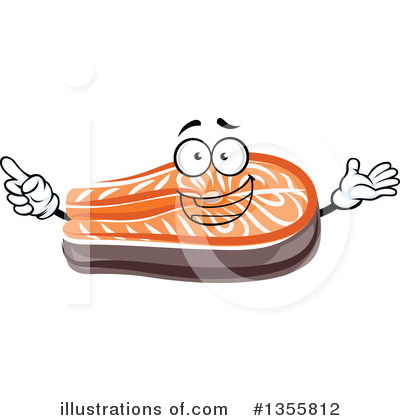 Royalty-Free (RF) Salmon Clipart Illustration by Vector Tradition SM - Stock Sample #1355812
