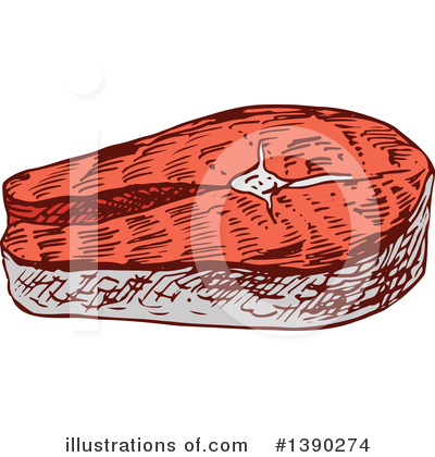 Royalty-Free (RF) Salmon Clipart Illustration by Vector Tradition SM - Stock Sample #1390274