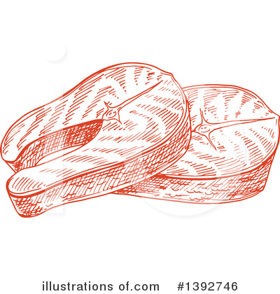 Royalty-Free (RF) Salmon Steaks Clipart Illustration by Vector Tradition SM - Stock Sample #1392746