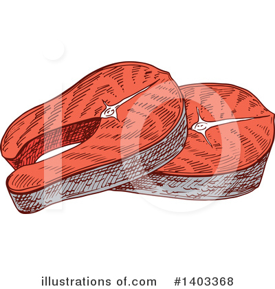 Royalty-Free (RF) Salmon Steaks Clipart Illustration by Vector Tradition SM - Stock Sample #1403368