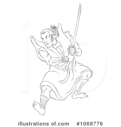 Royalty-Free (RF) Samurai Clipart Illustration by patrimonio - Stock Sample #1068776