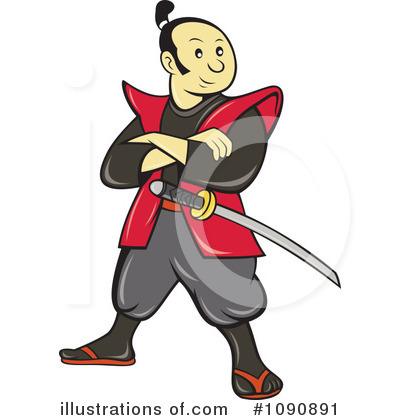Royalty-Free (RF) Samurai Clipart Illustration by patrimonio - Stock Sample #1090891